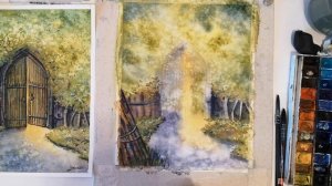 Волшебная дверь акварелью. Урок по акварели