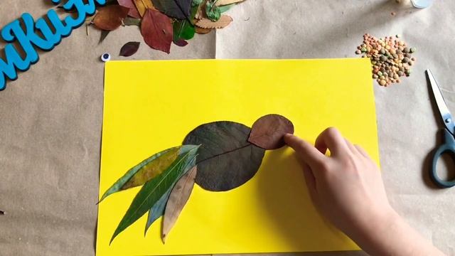ОСЕННИЕ ПОДЕЛКИ/Как сделать поделки на осень/ Поделки в садик своими руками из сухих листьев/Эмилия