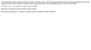 How to install GCC/c compiler inside of a Jenkins docker container?