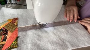 Душегрейка. Лоскутная жилетка своими руками. Крейзи квилт. Стежка. Пристраиваем лоскутки. #печворк