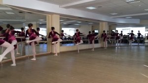 Упражнения у станка. Rond de jambe par terre. Балетная студия "Солнышко" (”Soarele”)