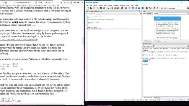 Think Python Ch 2 смотреть онлайн