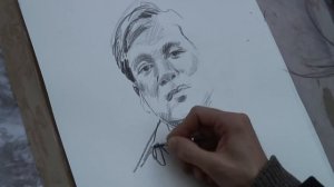 A portrait sketch demonstration by Montmartre artist Gezer