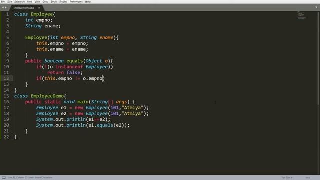 Object Class in Java - Part 2 (Overriding equals() function to compare content of two objects) смотреть онлайн