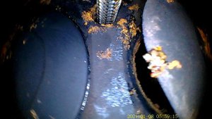 Эндоскоп третий цилиндр. Коррозия. конденсат.