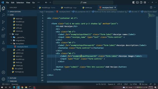 8. Create a RecipeProject in Django - Part 1
