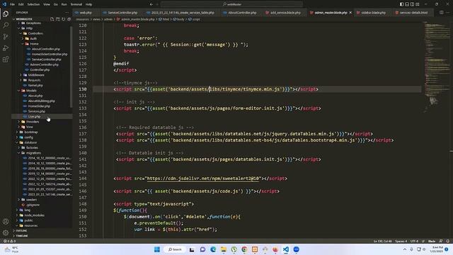 038 Laravel 9 Tutorial | Service Section Part 4