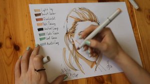 Портретный скетчинг маркерами