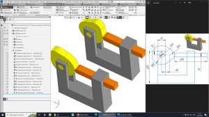 Сборка кулачок-толкатель в Компас-3D