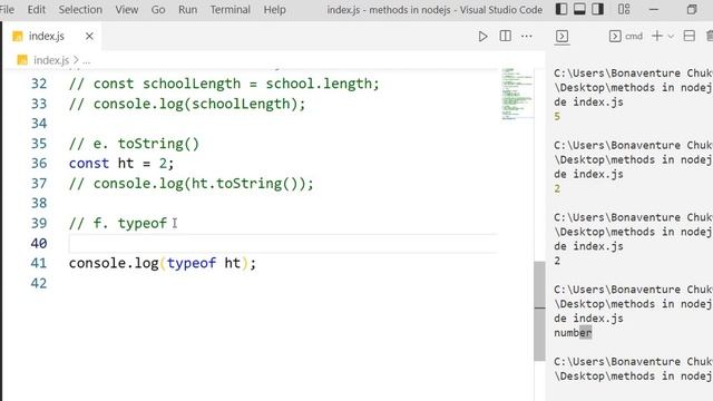 Basic string and array methods in JS/NodeJs