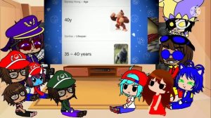 The Ethans + Fandoms React To:Mario Reacts To Nintendo Memes by SMG4 (Language Warning) (Gacha Club
