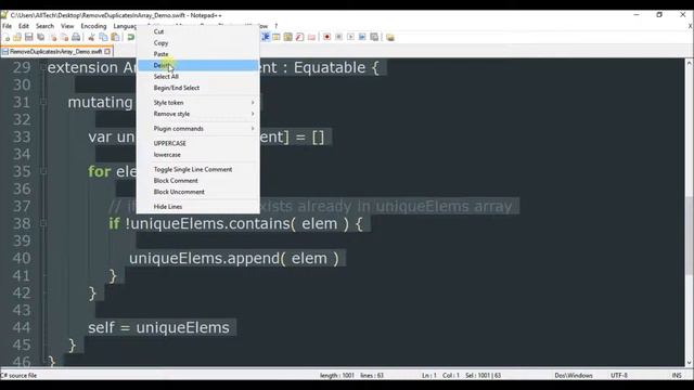 array remove duplicates in swift 3 смотреть онлайн