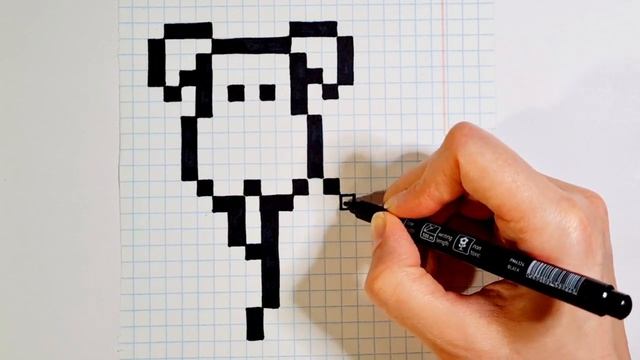 ЛЕГКИЕ РИСУНКИ ПО КЛЕТОЧКАМ. Как нарисовать СОБАКУ. ПРОСТЫЕ РИСУНКИ.(РИСОВАТЬ ЛЕГКО). РИСОВАТЬ ЩЕНК