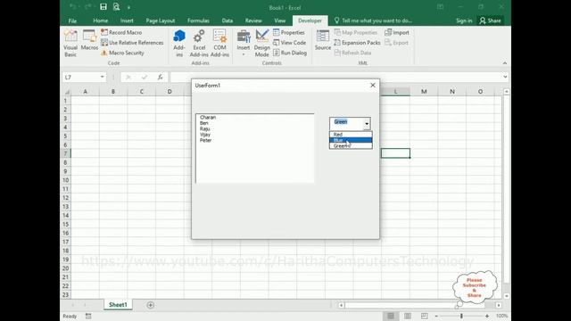 vba userform listbox listview background and font text color change