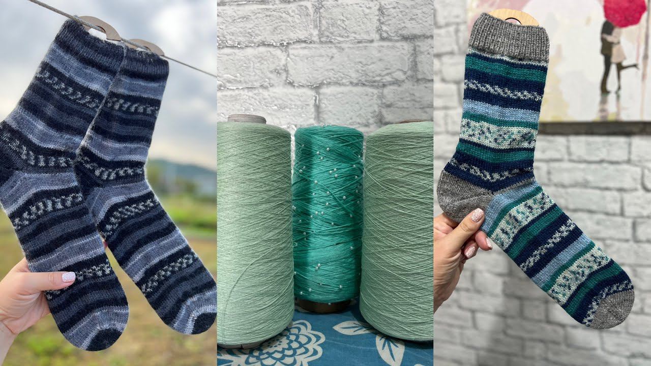 ВЯЗАЛЬНО-НЕВЯЗАЛЬНЫЙ ВЛОГ // Готовые носочки / Лён и хлопок с бисером Новая пряжа смотреть онлайн