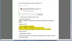 Fix Explorer.exe error on Windows 11