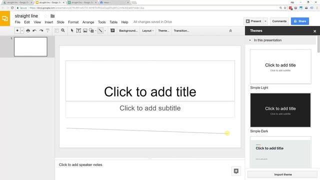 Google Slides - How to Draw a Straight Line