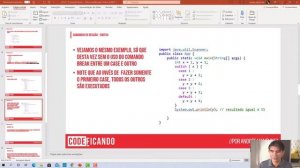 Comando de decisão SWITCH no Java - POO - s01e11