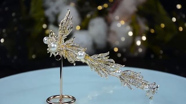 Винтажная корона невесты в стиле барокко с золотым жемчугом и листом тиары для невесты, хрустальная смотреть онлайн