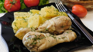 Диетические Тушеные куриные голени быстро и просто