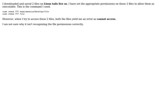 Unix & Linux: chmod: cannot access 'file' : No such file or directory error when the file exists смотреть онлайн