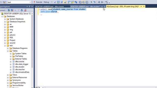 الدرس السابع عشر sql server شرح الjoin