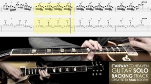 Stairway to Heaven guitar solo BACKING TRACK with score and TAB