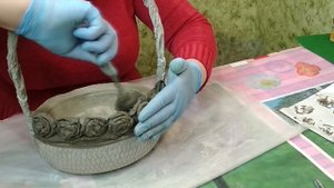 Корзина из Цемента своими руками.