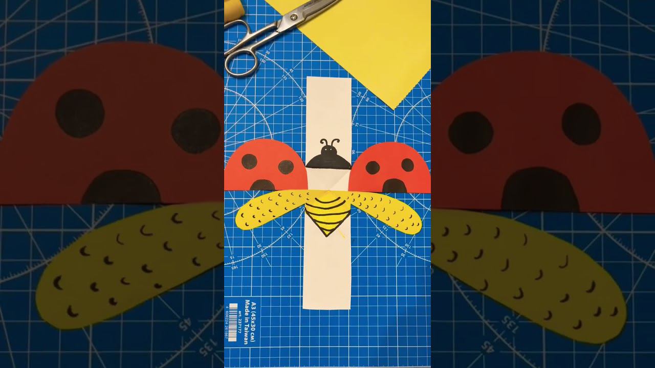 Божья коровка из бумаги, летняя подделка для детей #летняя #божьякоровка #аппликация #лето #shots