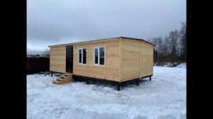 Установка модульного каркасного дома 8,0х4,6 м