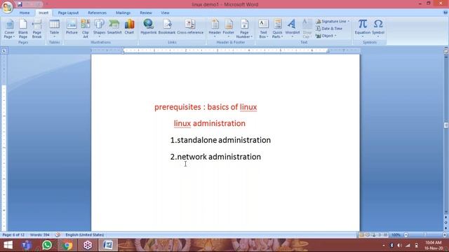 LINUX Administration tutorials || Demo - 1 || by Mr. Srinivas On 16-11-2020 @9:30AM