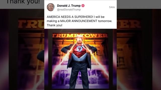 Трамп опубликовал видеообращение в образе супергероя