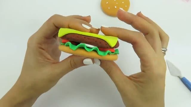 Лепим из пластилина Бургер, развивающее видео для детей. Play doh for kids, learning and fun смотреть онлайн