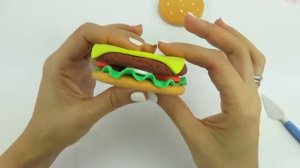 Лепим из пластилина Бургер, развивающее видео для детей. Play doh for kids, learning and fun