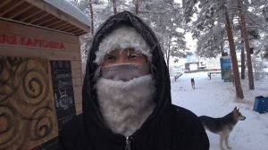 Якутск в самый холодный день в году. Гуляем в парке с собакой (сворой собак) в -51