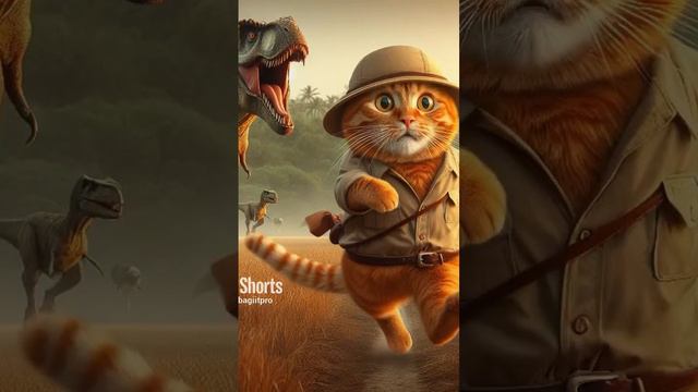 Cat Chased By T Rex #cat #cutecat #catlover