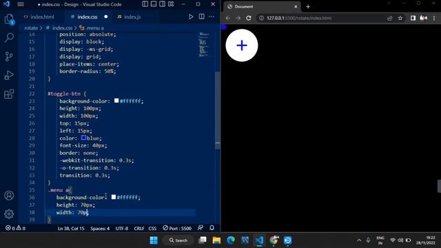 Animated Pop Out Menu || Html Css And JavaScript