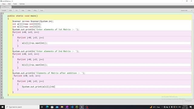 Matrix Addition in Java - Sum of two matrices || SB Codes #java #matrix смотреть онлайн