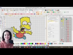 Вышивка контуров на трикотаже, на свитшоте. Разбор дизайна Симпсона в программе Вилком - 2024 г