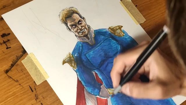 Sketching Homelander | рисунок Патриот из Пацанов | The Boys Fan Art | drawing 2020. смотреть онлайн