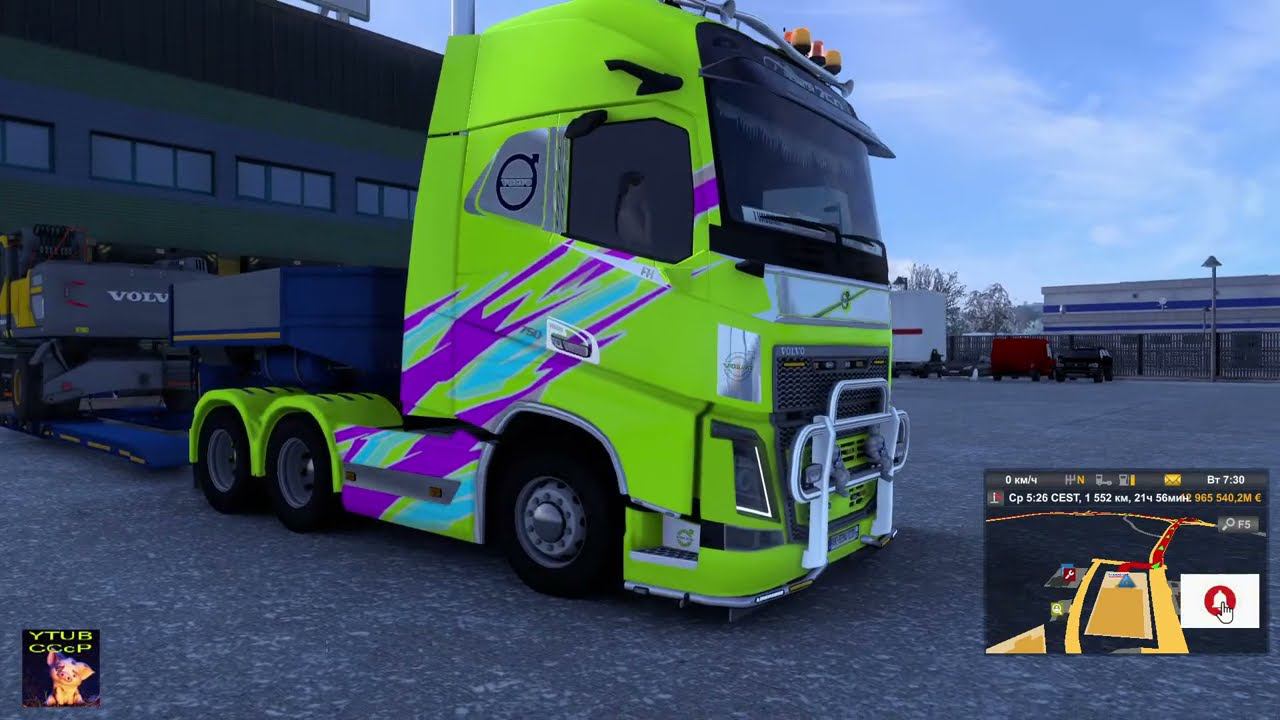 ETS 2 VAMGRUZ, с Брюселя в Пескару 26т, экскfватор EW240E MH.