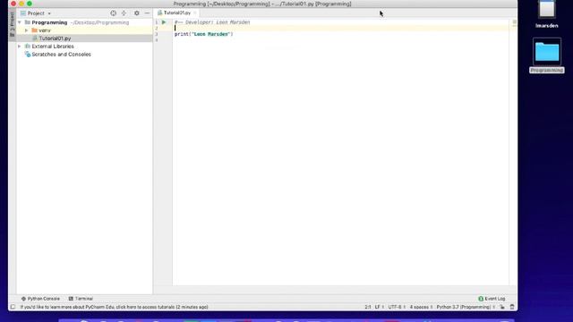 Setting up Python Projects using pyCharm