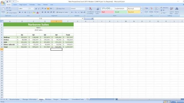 New Perspectives Excel 2019 | Module 5: SAM Project 1a #newperspective #excel #module5 #samproject1
