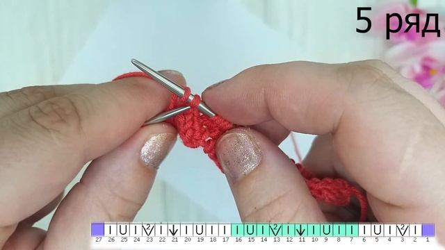 Красивый ажурный узор спицами, видеоурок.  Мастер класс.