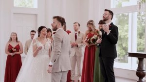 Bride and groom get emotional while singing The Blessing worship song at The Pearl at Sabine Creek