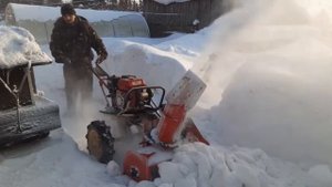 Небольшой тест драйв снегоуборочной насадки для мотоблока