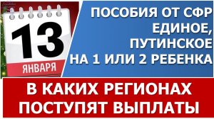 13 января 2023 года - срок перечисления единого пособия и "путинской выплаты" на 1 и 2 ребенка из МК