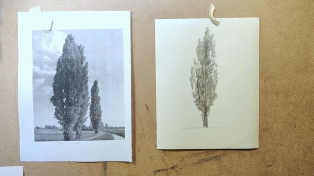 УРОК 5 - КАК ЛЕГКО НАРИСОВАТЬ ТОПОЛЬ | Нарисовать тополь шаг за шагом !