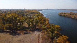 Пляж Банки. Новая Каховка с высоты птичьего полета