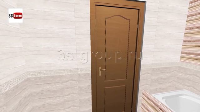 Плитка «Альба» Cersanit – вариант раскладки в интерьере ванной комнаты| 3D-дизайн смотреть онлайн